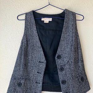 Michael Kors 4 Tweed Vest Button Up Sleeveless Clueless Legally Blonde Plaid